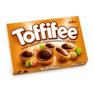 Toffifee lešnikove praline s karamelo, nugatovo kremo in čokolado