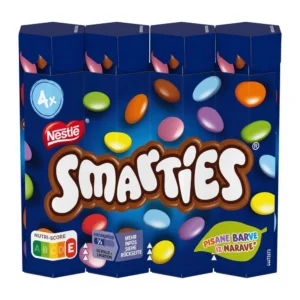 Smarties barvni čokoladni bonboni v štirih rolicah