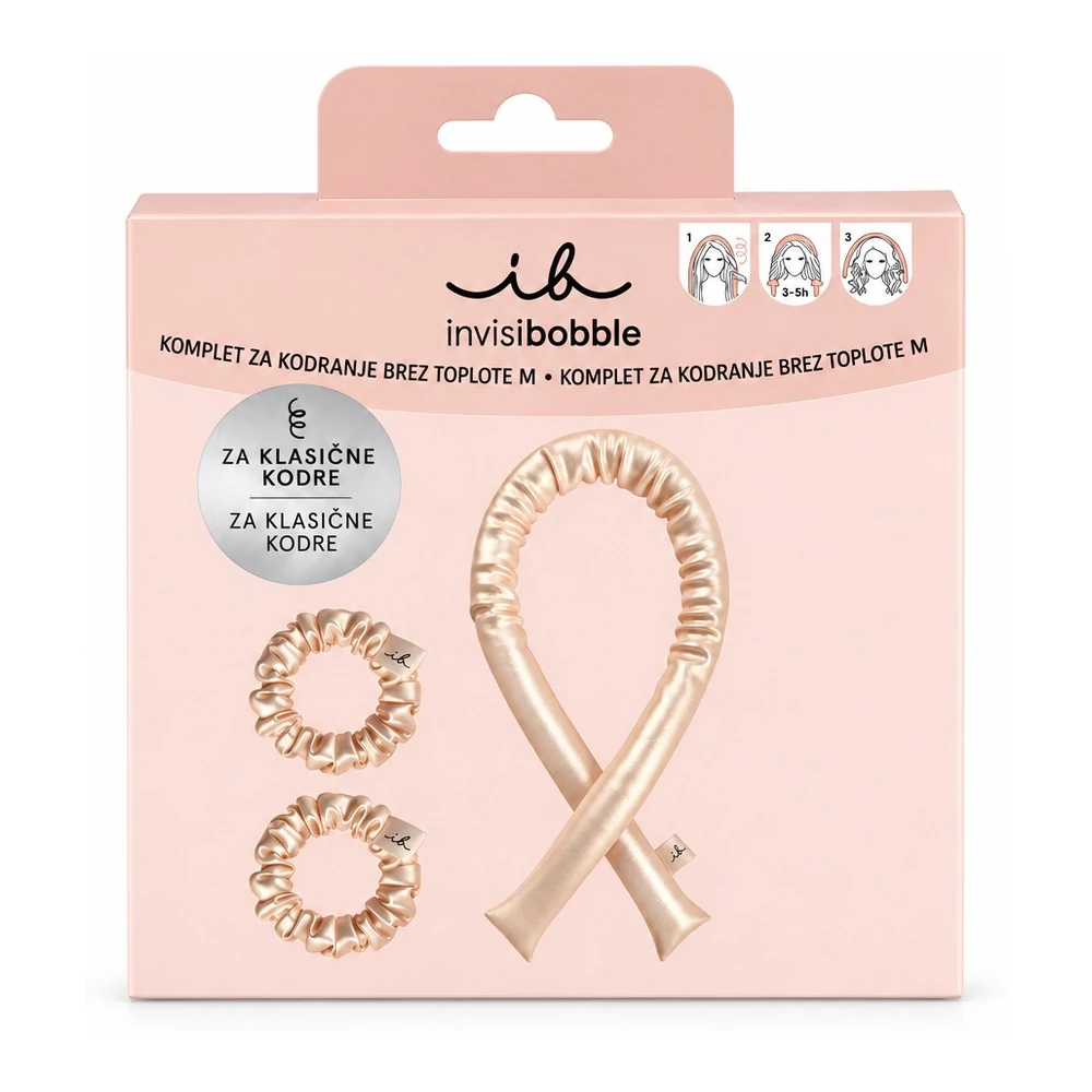 invisibobble satenast trak za kodre brez toplote, velikost M
