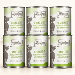 MjAMjAM mokra hrana za pse z govedino, krompirjem in grahom – 6 × 400 g