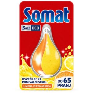 Somat Deo Perls 5 v 1 osvežilec za pomivalni stroj – limona in pomaranča