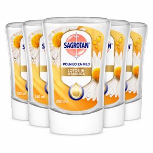Sagrotan No-Touch polnilo za milo, lotos in kamilica – 5 × 250 ml