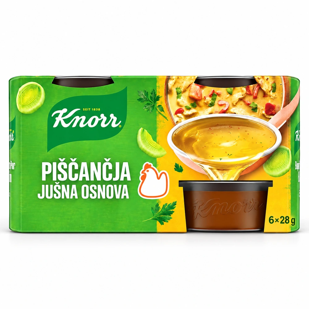Knorr Bouillon Pur piščančja jušna osnova – 6 × 28 g