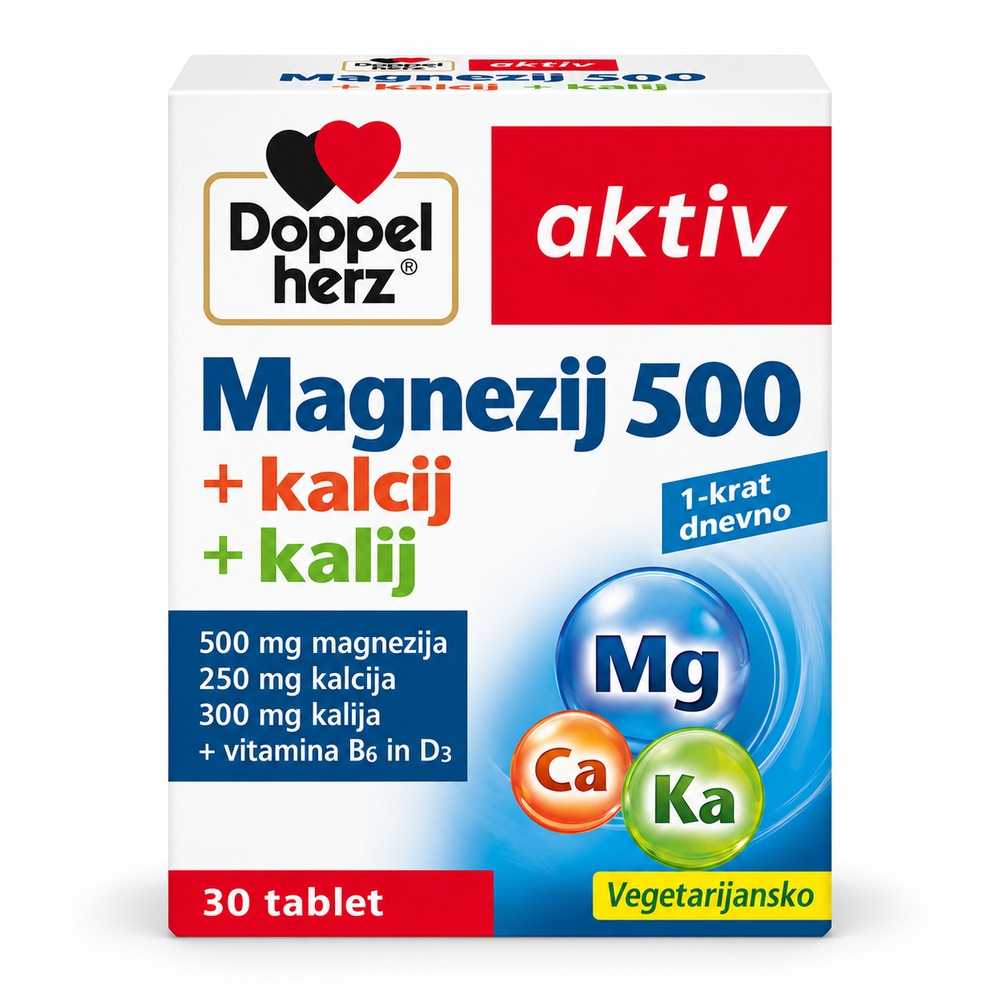 Doppelherz magnezij 500 + kalcij + kalij – 30 tablet