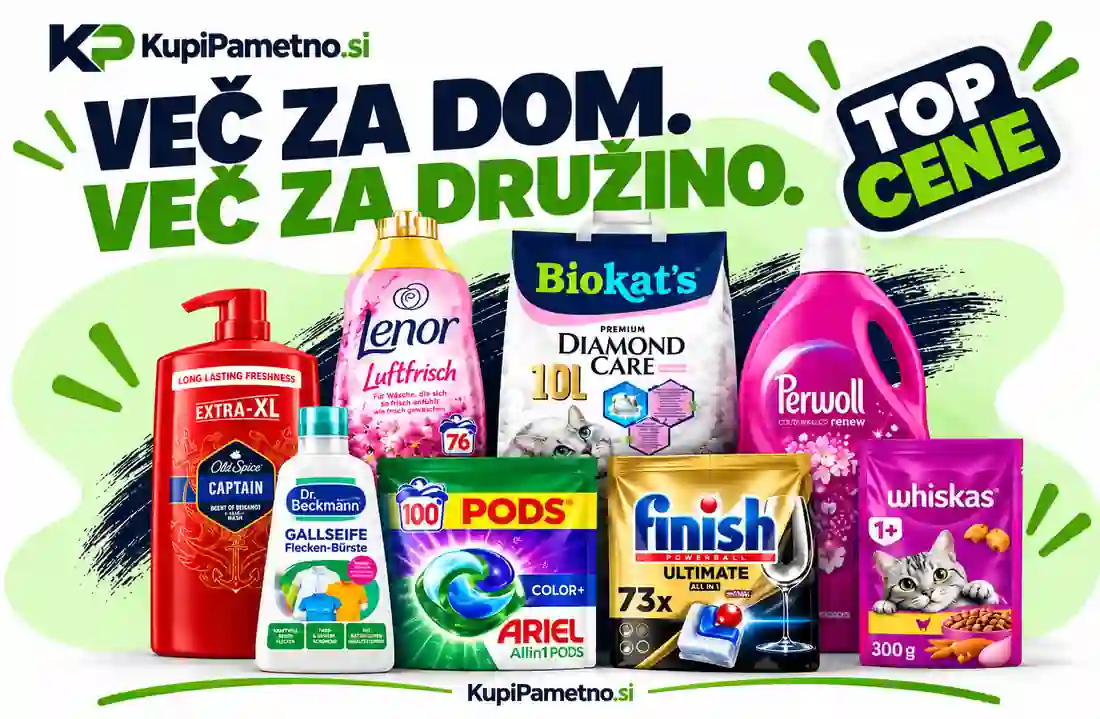 Družinska pakiranja detergentov, čistil in izdelkov za nego KupiPametno.si