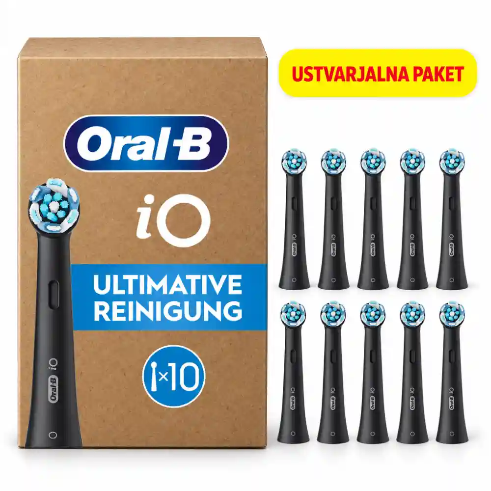 Oral-B iO Ultimate Clean originalni nastavki za zobno ščetko črni – 10 kosov