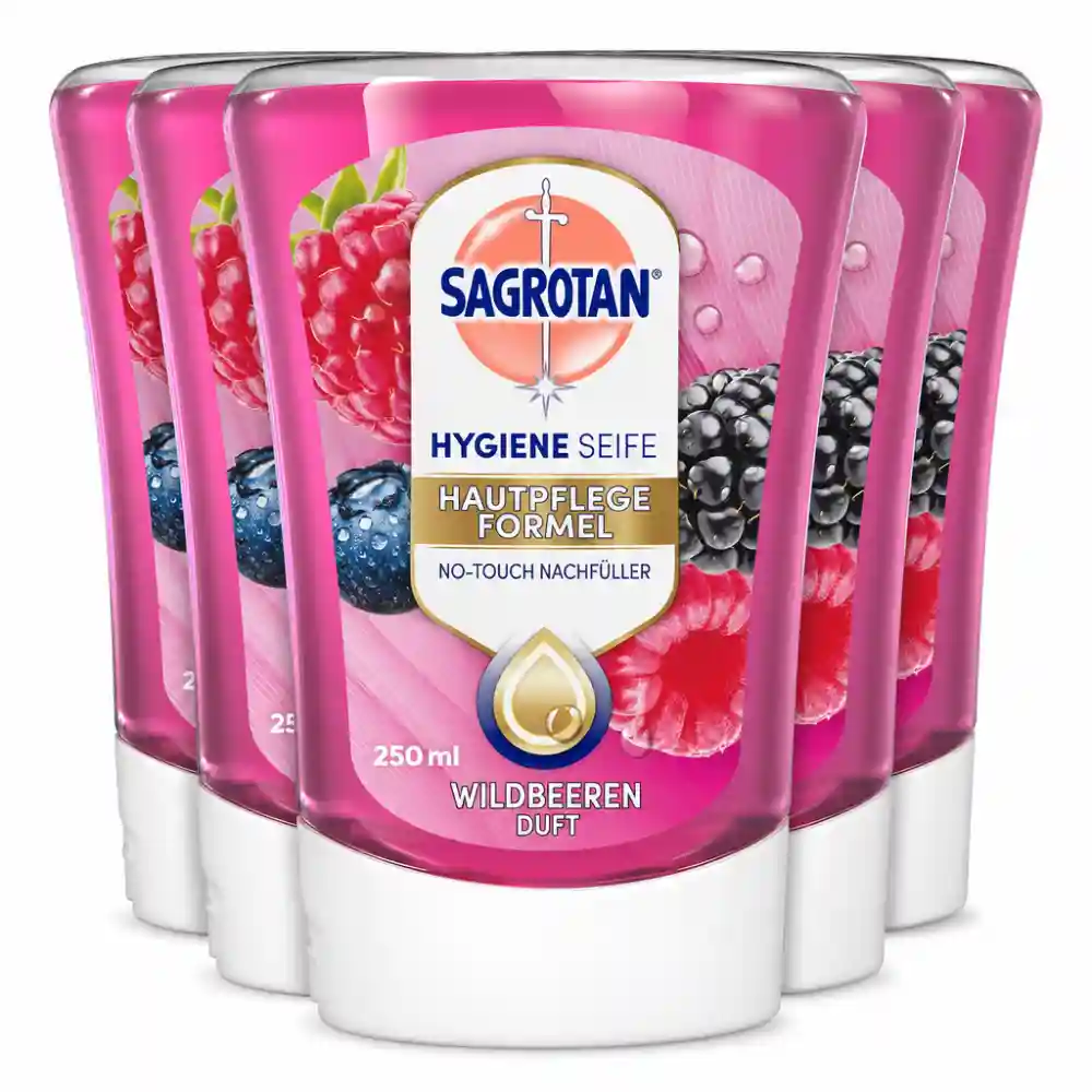 Sagrotan No-Touch polnila za milo Gozdni sadeži – 5 × 250 ml