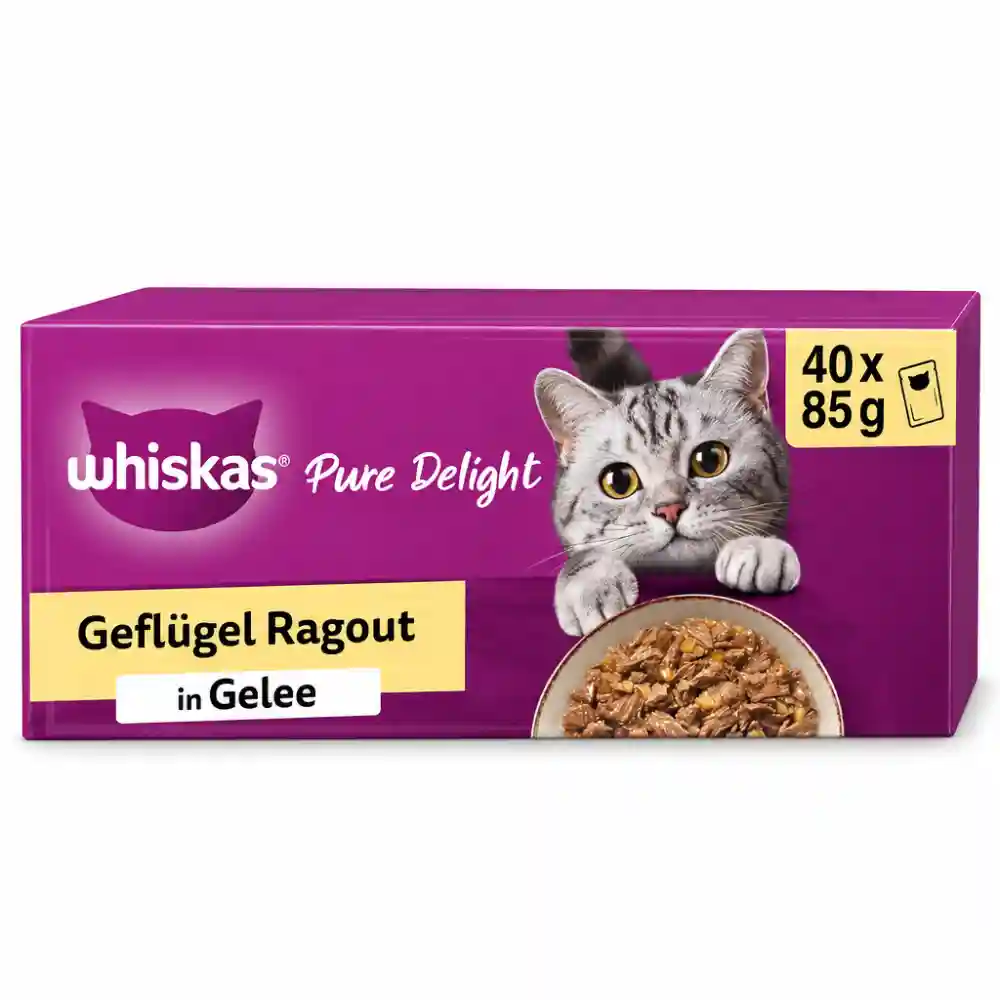 Whiskas 1+ Ragout mokra hrana za mačke, perutnina v želeju